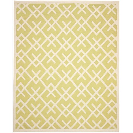 Safavieh 10 Ft. X 14 Ft. Large Rectangle Contemporary Dhurries- Light Green And Ivory- Flatweave Rug DHU552A-10